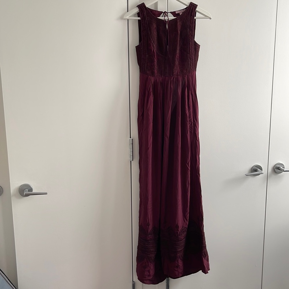 calypso burgundy silk beach dress